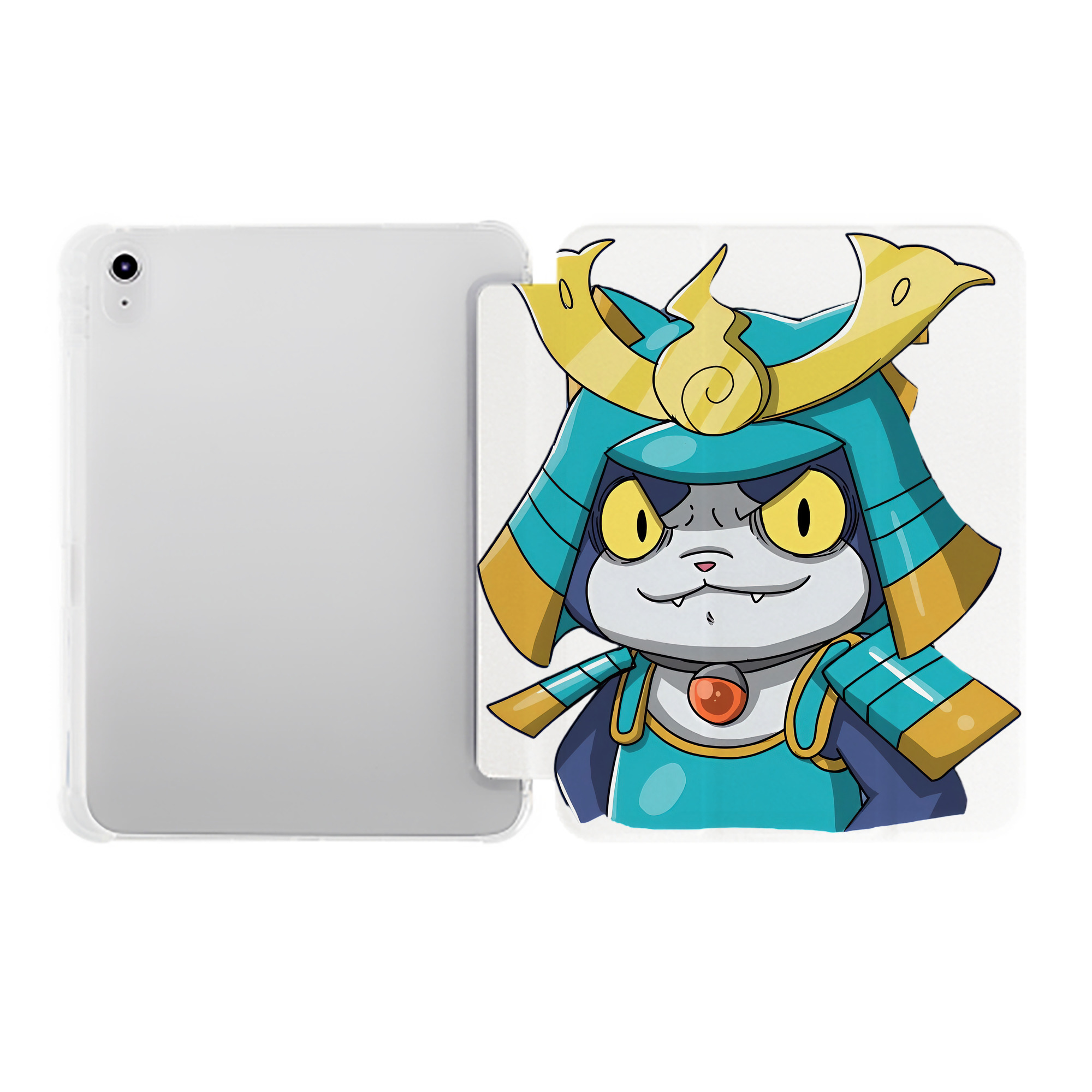 （画像用） 妖怪ウォッチ Yo-kai Watch IPad ケース ペン収納付き 三つ折りスタンド PUレザー×シリコン 対応機種9.5/10.5/10.9インチ